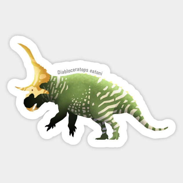 Diabloceratops eatoni Sticker by I Draws Dinosaurs